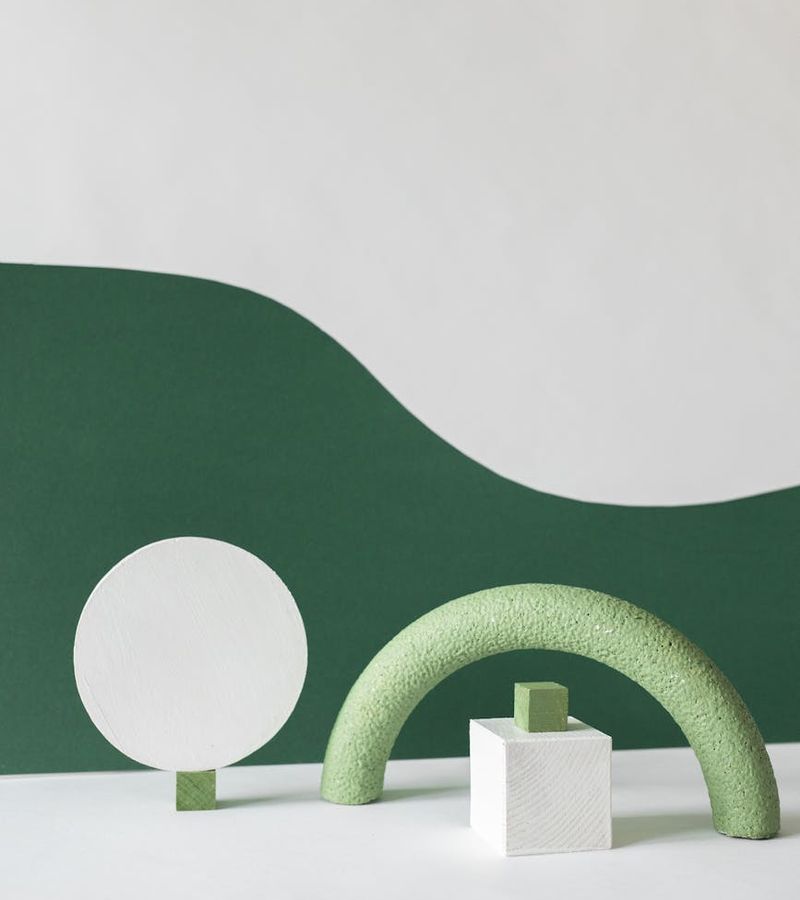 Abstract green geometric shapes representing balanced atmosphere